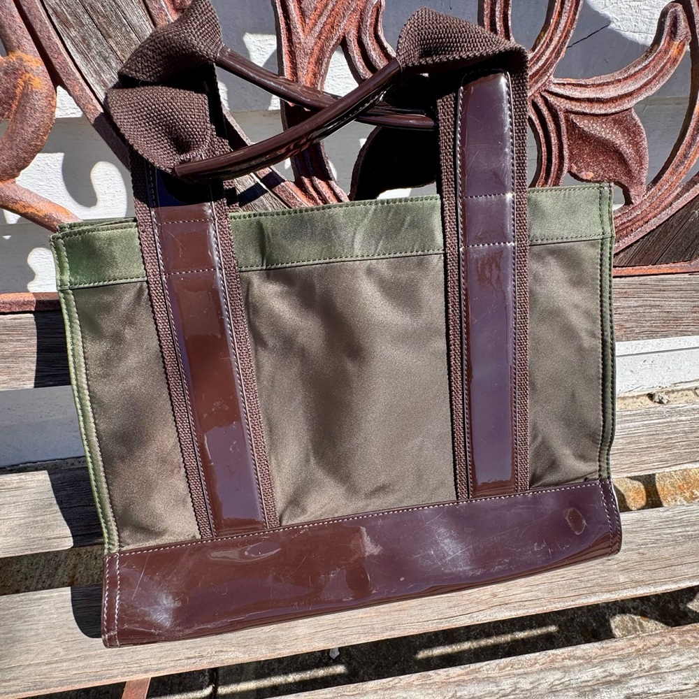 Vintage Tory Burch Nylon & Patent Leather Tote Bag - Picture 11 of 11
